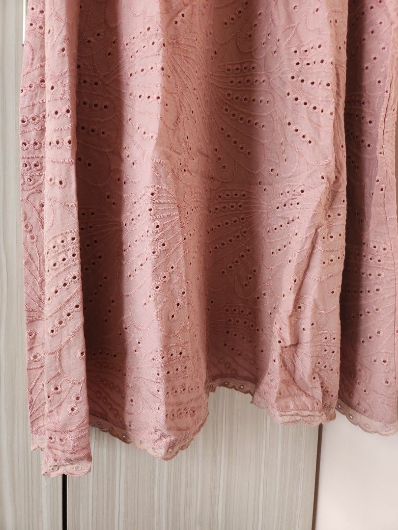 Blush Eyelet Dress, Women's Fashion, Dresses & Sets, Evening dresses