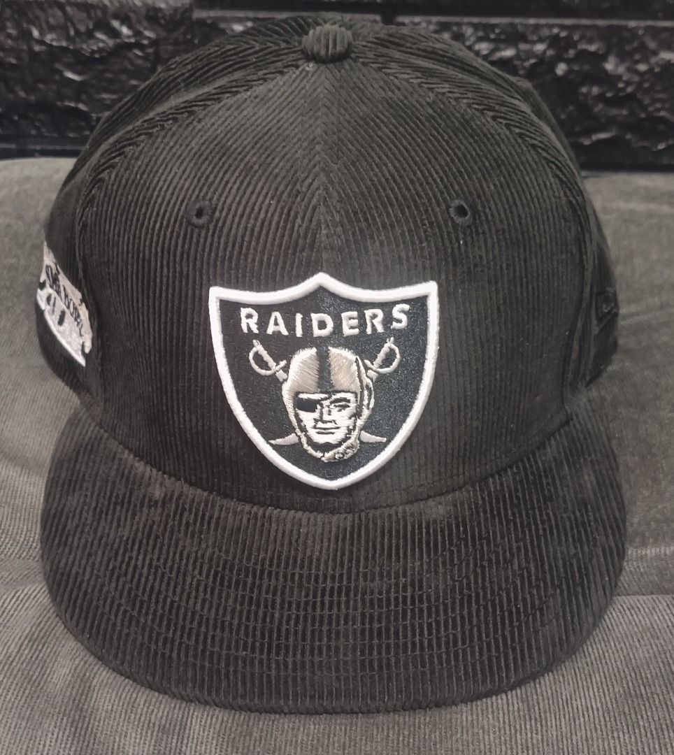 Raiders Cap Mens 7 1/8 Black 100% Wool Fitted Nike Team Vintage Collection