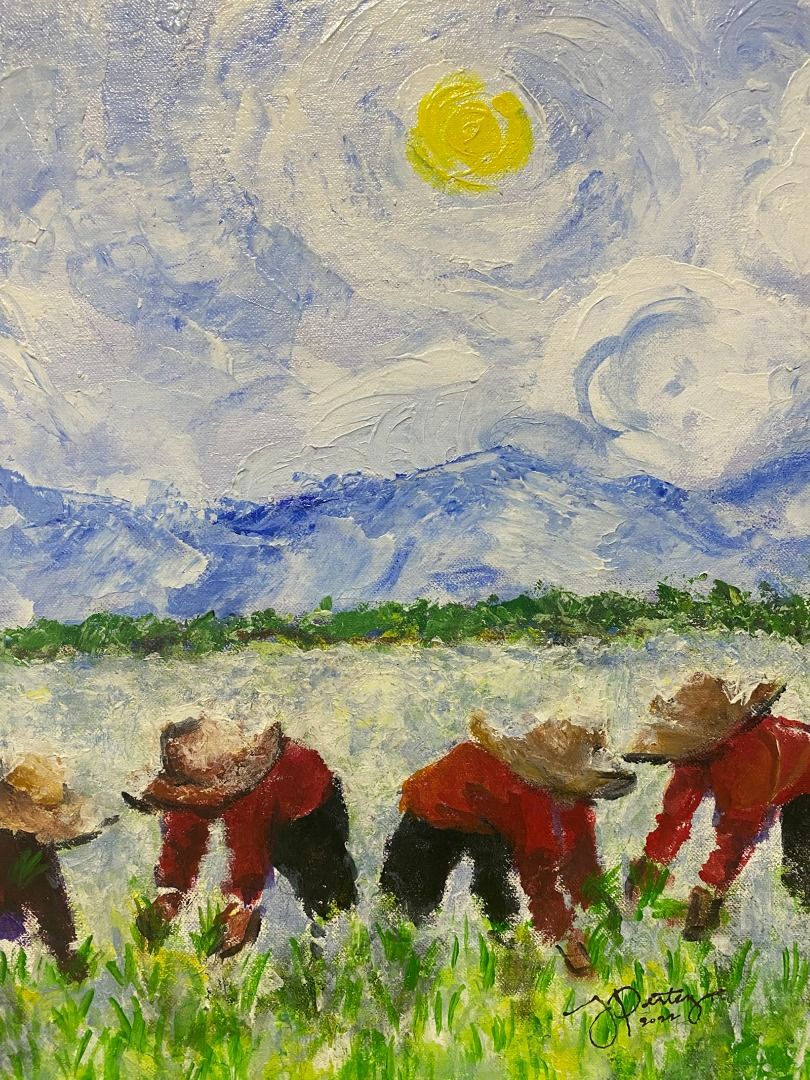 Bukid Series: Pitong Magsasaka - Joyce Pertez (Category: Art & Prints) located in Taguig. Submitted by drybrushgallery (Listing ID 1251889853, Image 3). Description: Bukid Series: Pitong Magsasaka Joyce Pertez, 2022 Acrylic on Canvas Artwork Dimension: 18" x 24" with Certificate of Authenticity PM FOR INQUIRY 0919 005 0750 .