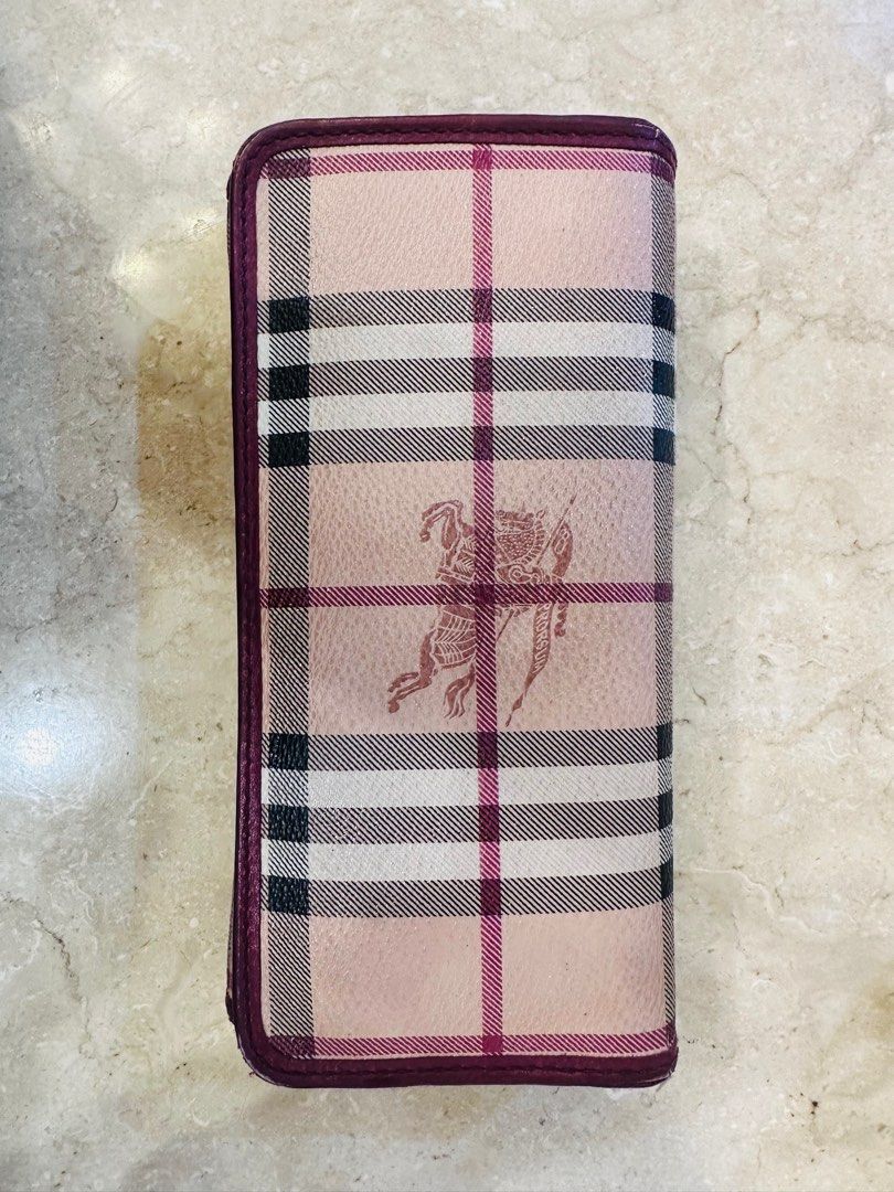 Burberry haymarket check wallet on sale