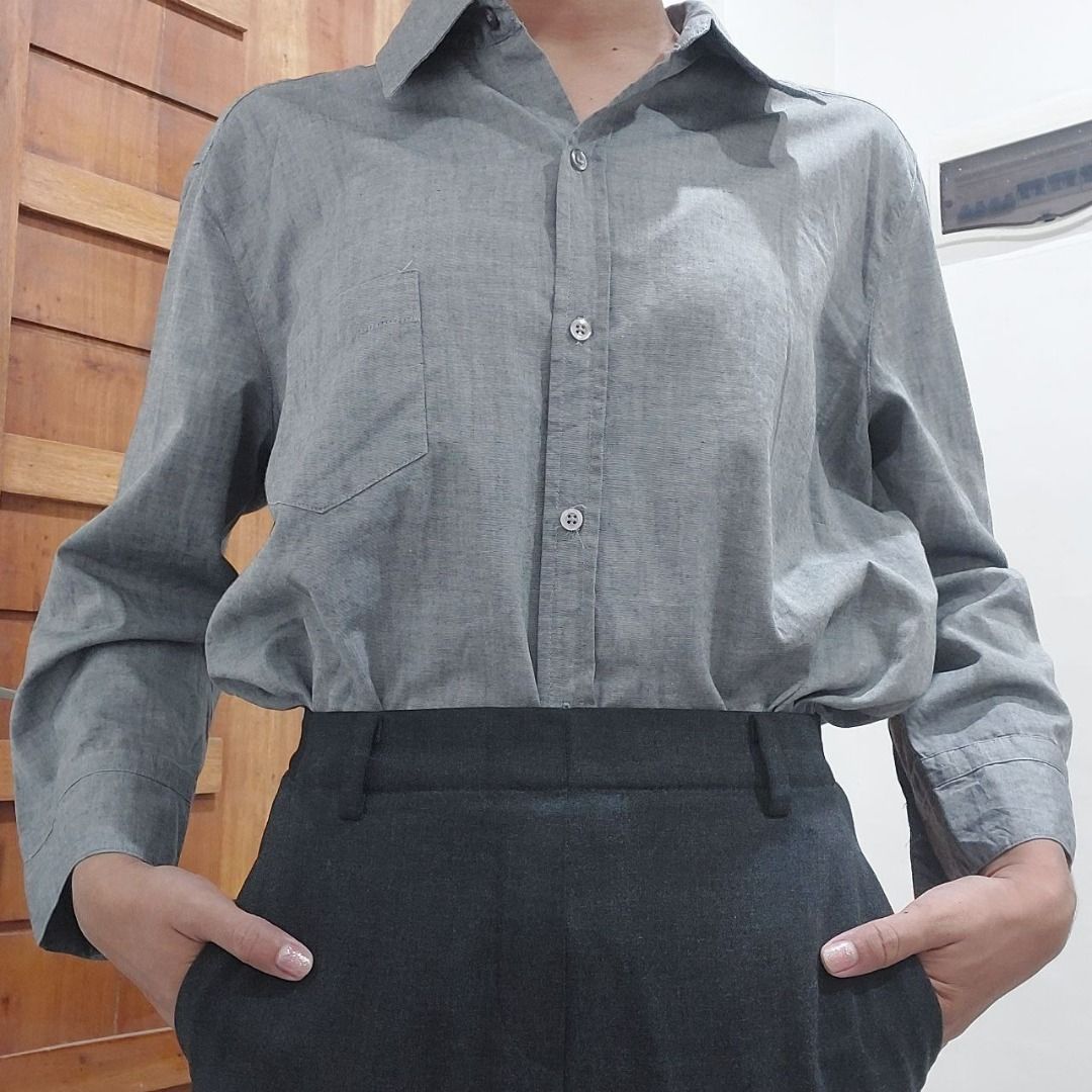 Business casual long sleeve polo top