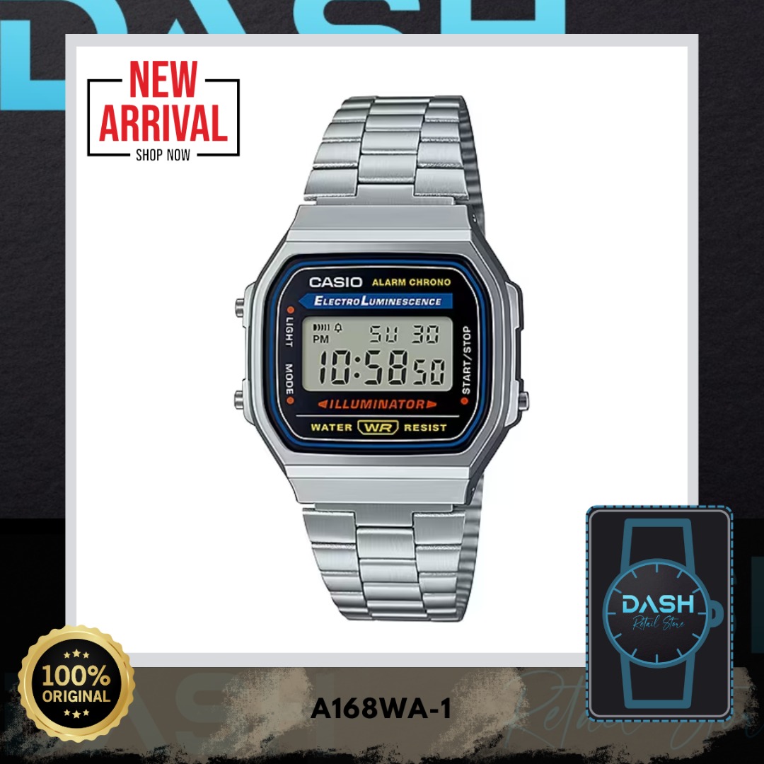 Casio A168WA-1 / A168WA-1W - A168WA-1WDF - 100% original & legit, Men's ...