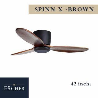 Ceiling Fan Modern Inverter Indoor Outdoor Spinn X Brown 42"