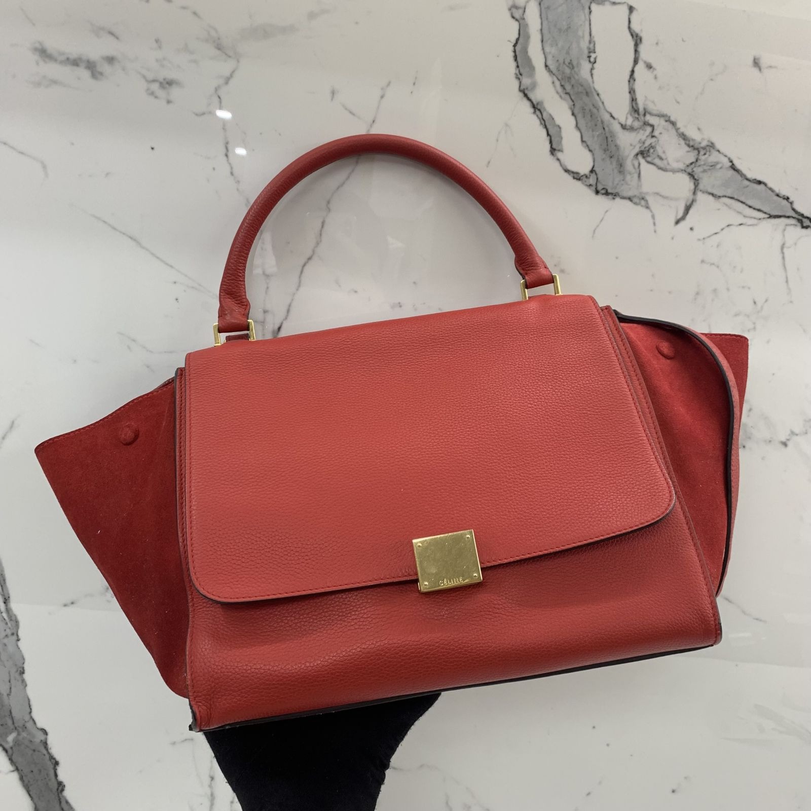 Celine trapeze outlet red
