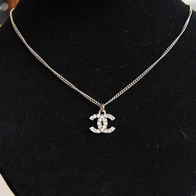 Chanel Classic Double C Crystal Pendant Necklace, Luxury, Accessories on  Carousell