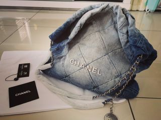 JZC1115 Denim Beach Pouch, Luxury, Bags & Wallets on Carousell