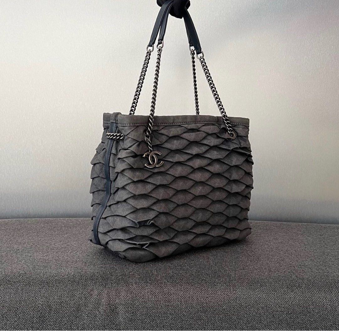 Lauren Ralph Lauren Devyn Denim with Leather Trim Large Tote Bag - Macy's