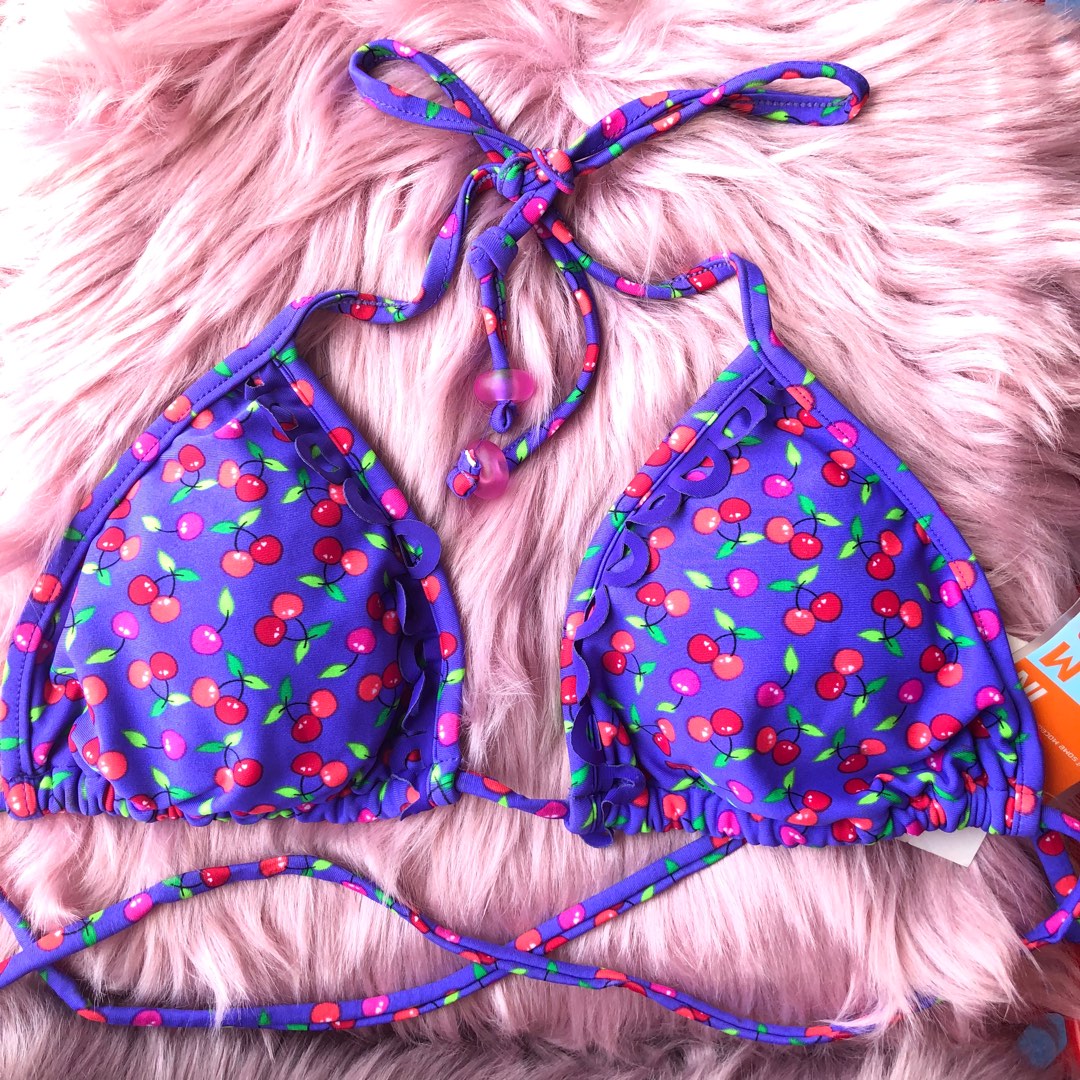 Cherries Print Triangle Bikini Top BRAND NEW on Carousell