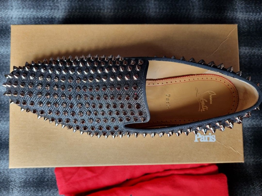 Christian Louboutin Dandelion Spikes Flat Glitter loafer shoe