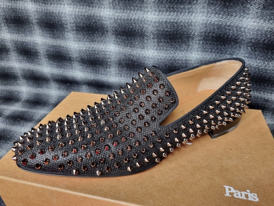 Christian Louboutin Dandelion Spikes Flat Glitter loafer shoe