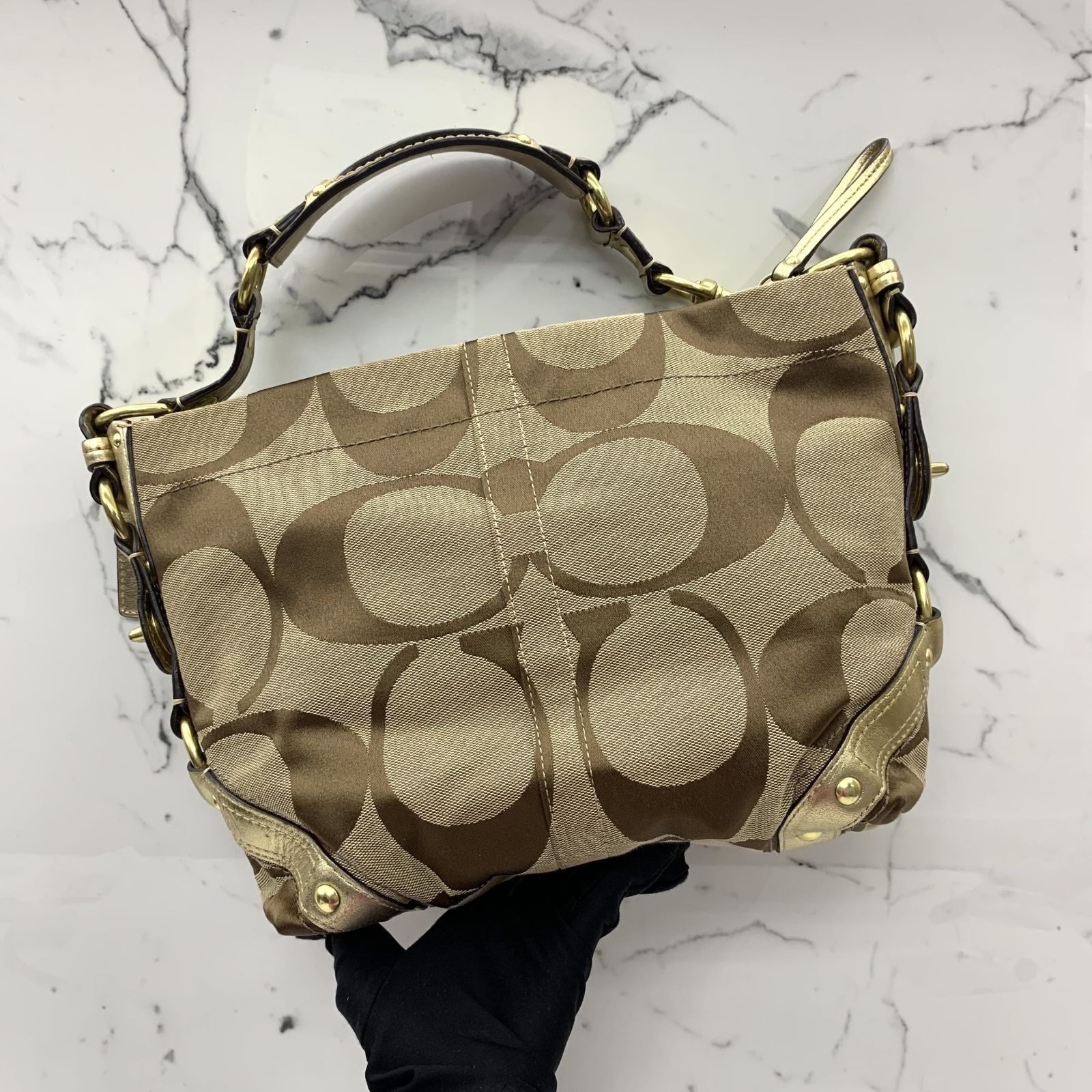 COACH 10619 BROWN CANVAS ONE SHOULDER BAG 237026171 AL, Luxury 