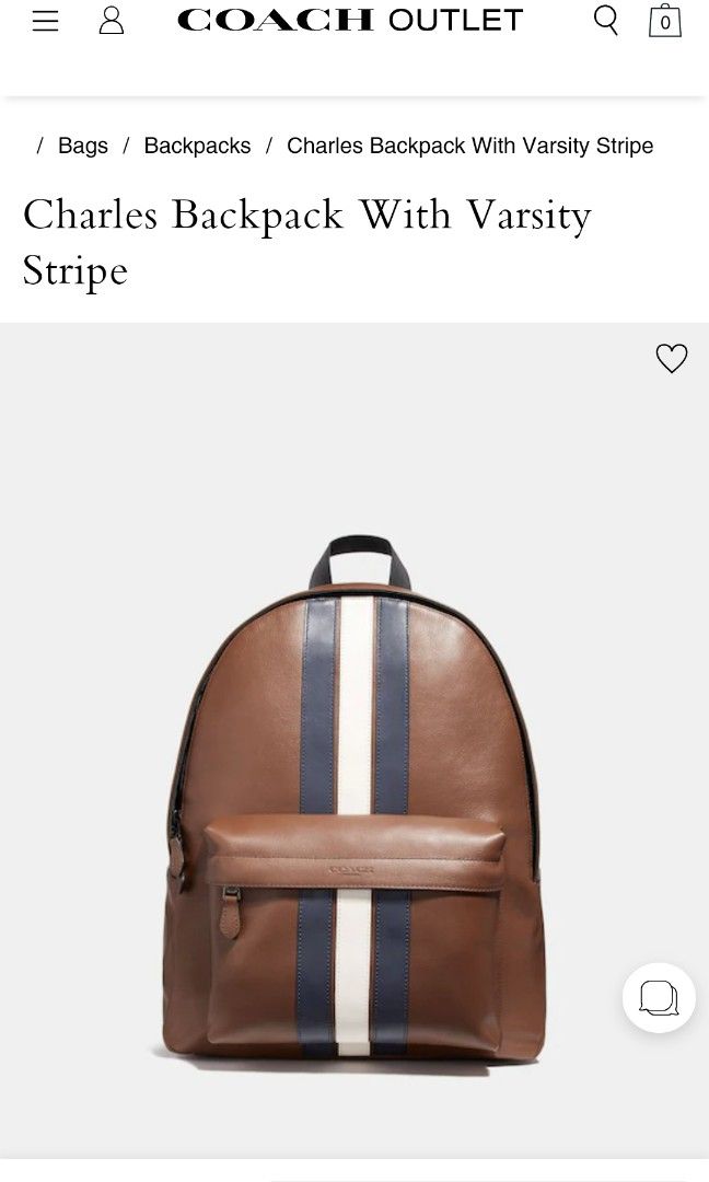 Charles backpack with varsity stripe deals