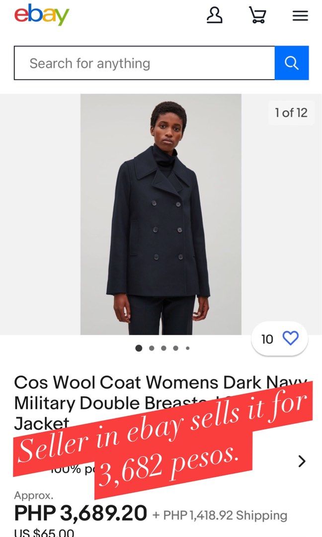 Cos short cheap wool pea coat