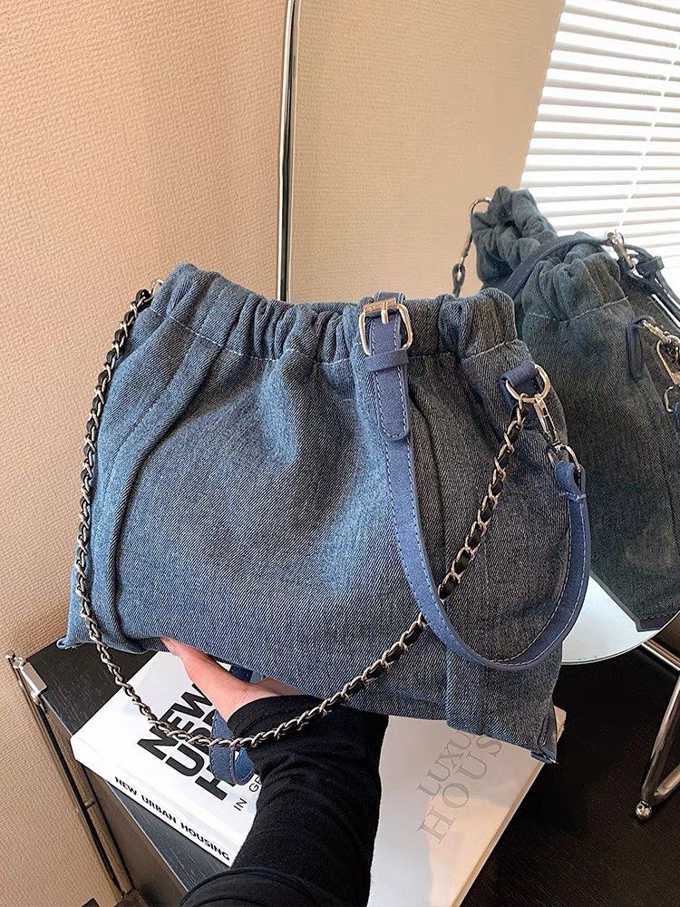 Denim deals bucket bag
