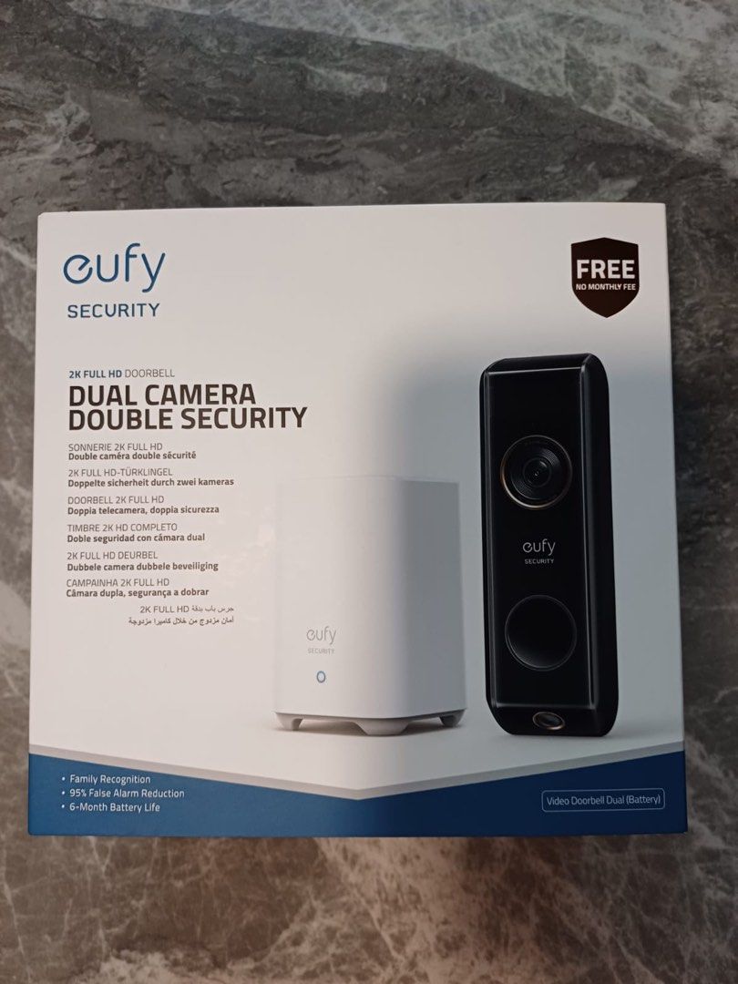 Eufy dual camera doorbell with homebase 2, Furniture & Home Living
