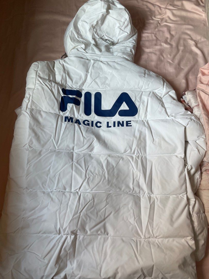 White fila puffer discount jacket