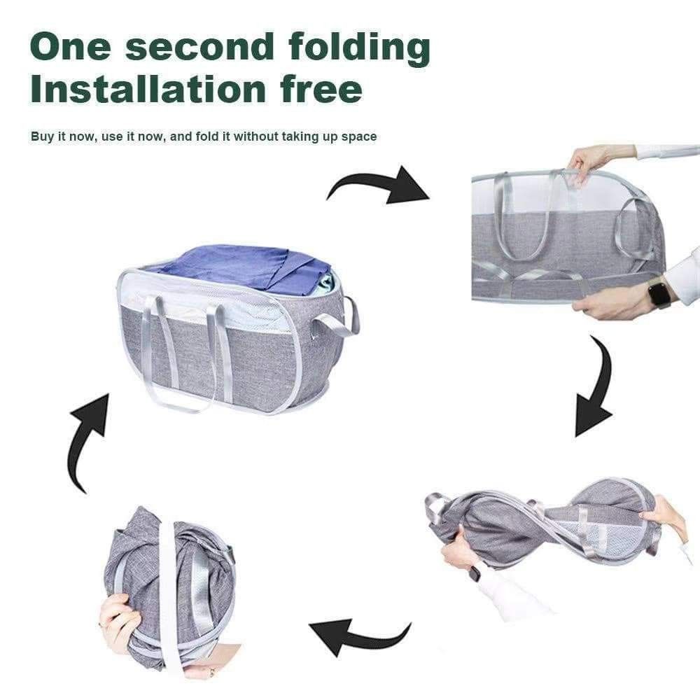 Foldable laundry basket (Category: Laundry Baskets) located in Mandaluyong City. Submitted by shopmla (Listing ID 1251916216, Image 2). Description: Foldable laundry basket Php 380. Dirty Clothes Container Laundry Bag 3colors: Black Gray Blue Sf applies GCASH Bpi family.