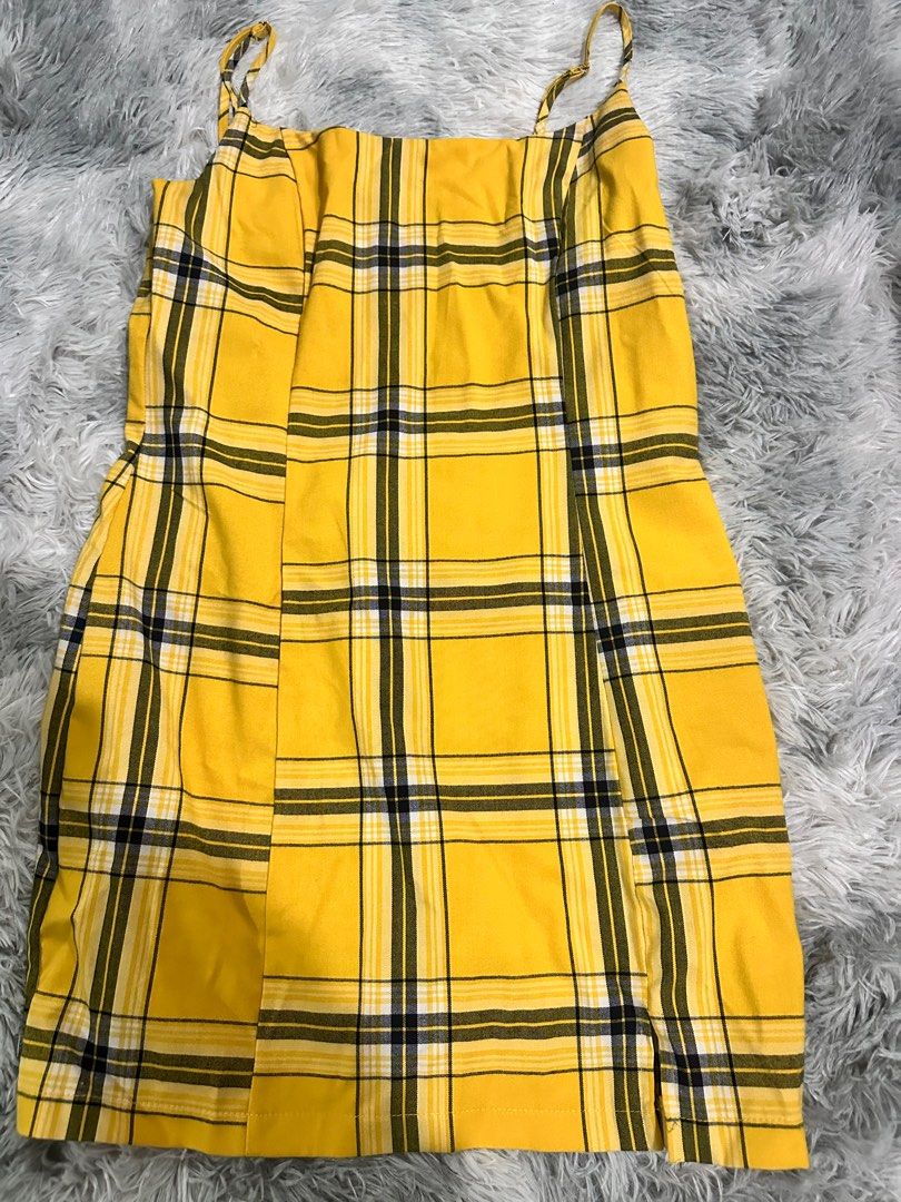 Forever 21 Yellow Plaid Dress UNUSED Women s Fashion Dresses Sets Dresses on Carousell