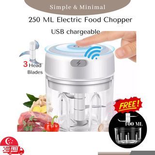 Food Grinder, Electric Mini Garlic Chopper, 350ml Visible Multifunctional  Detachable Food Processor, Meat Mincer for Ginger Spice Chili Meat green  with mixer 