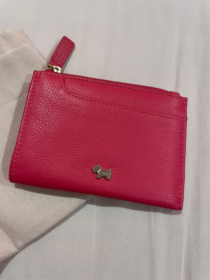 Fuchsia Pink Leather Radley Card Holder Coin Purse Women s