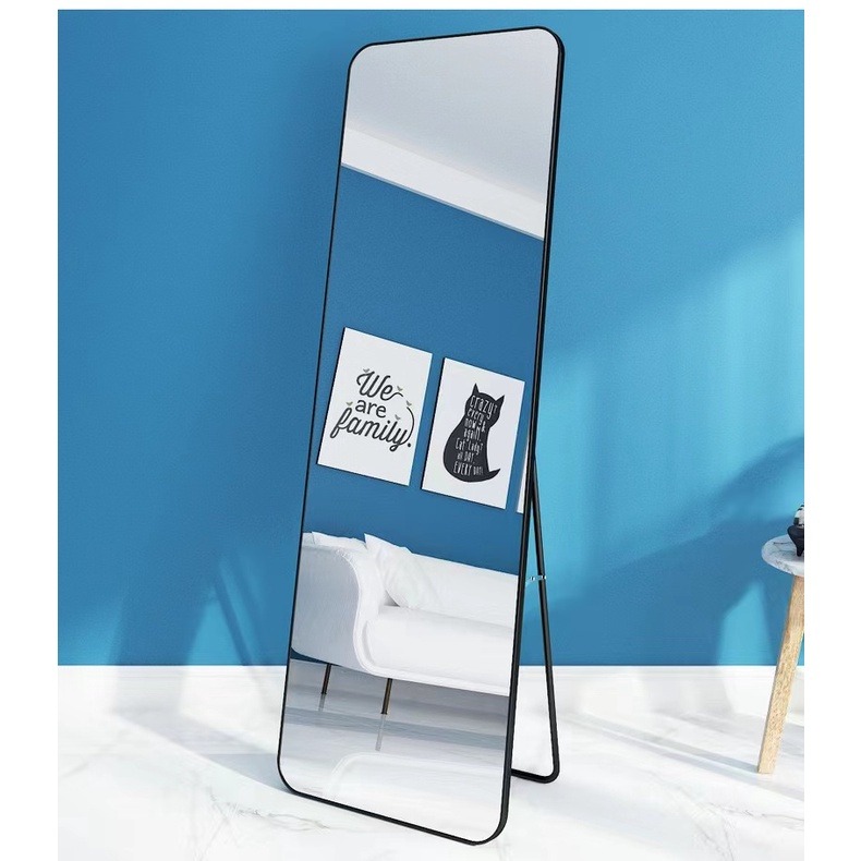 Full Length Mirror Standing Hanging Nordic Mirror (Black color) Full ...