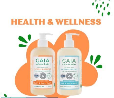 GAIA Organic Baby Bath Body Wash Hair Body Wash 500mL