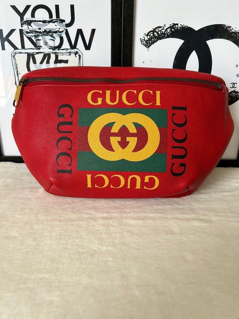 Red gucci fanny clearance pack with writing