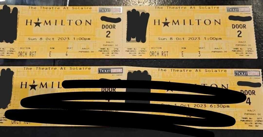 Hamilton vip hotsell tickets
