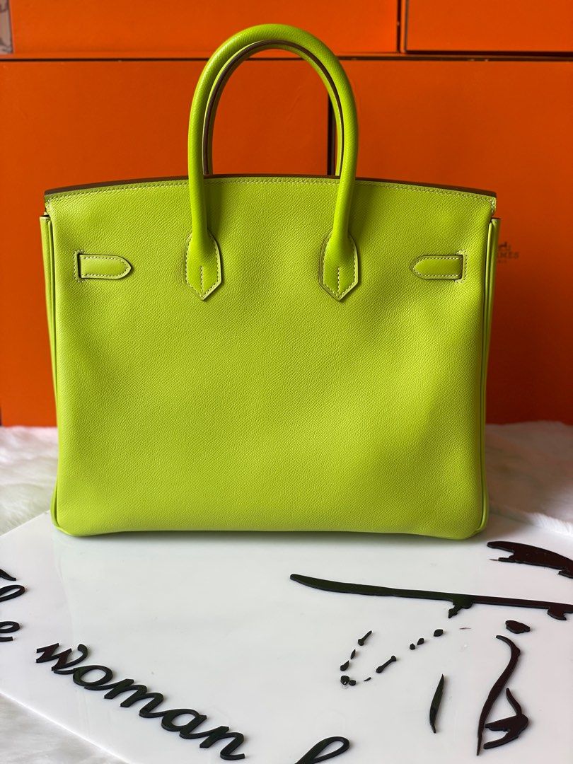 Hermes Birkin 35 Epsom Lime PHW Handbag in Box, U-Stamp 2022