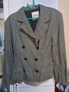 Houndstooth Double Breasted Blazer