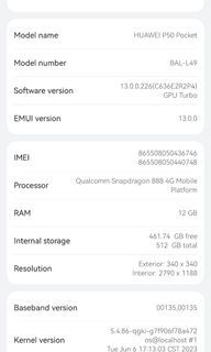 Huawei p50 pocket 12/512 SWAP ANY ANDROID STRAIGHT