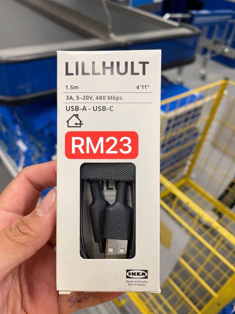 LILLHULT USB-A to lightning, blue, 4'11 - IKEA