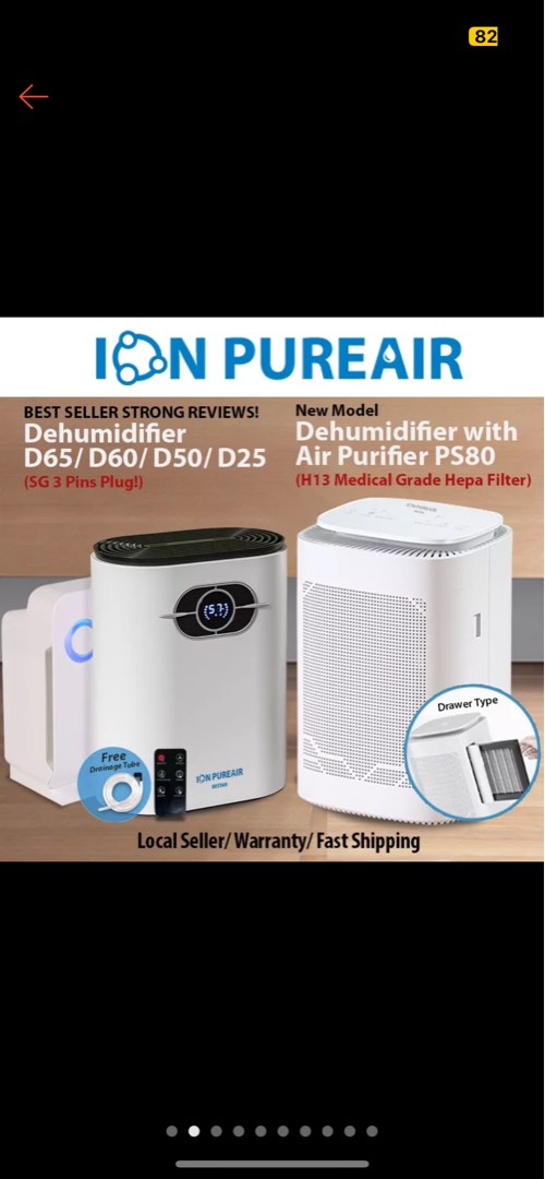 ION PUREAIR D65 Dehumidifier TV Home Appliances Air Purifiers