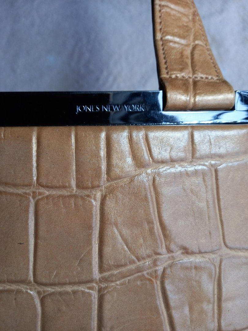 Jones New York Brown Leather Shoulder Bag Purse... - Depop