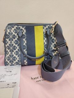 Kate spade flower jacquard stripe satchel morning sky