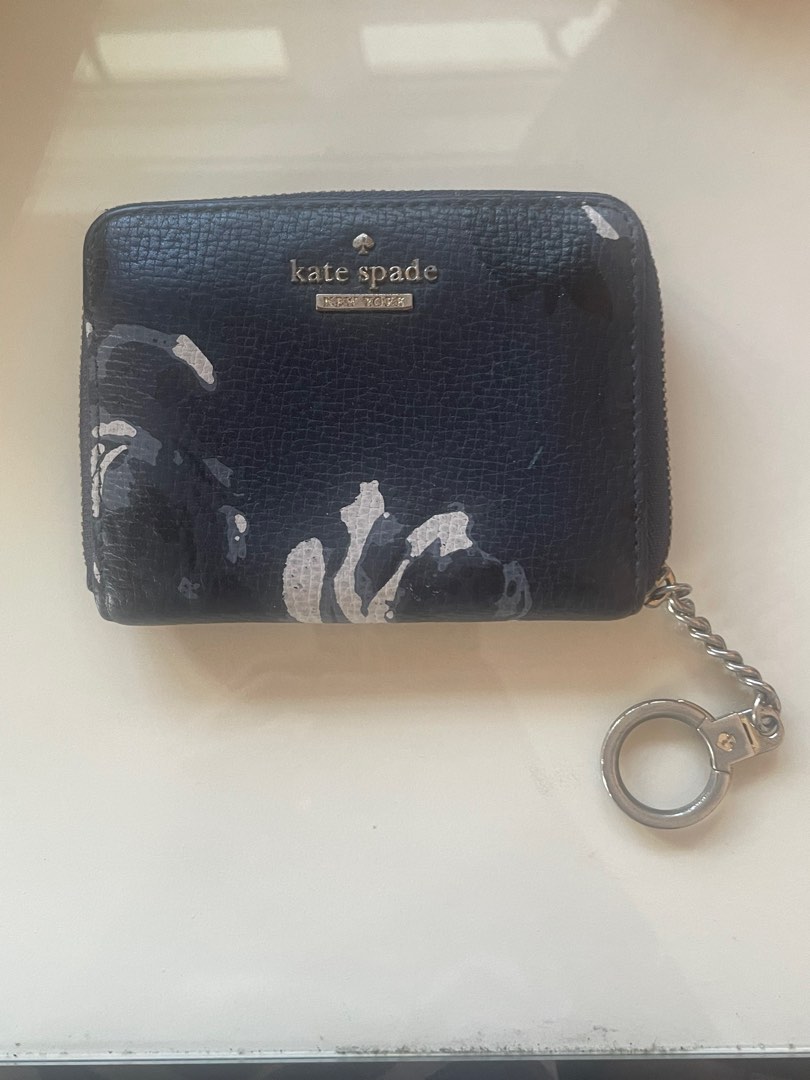 Kate Spade Navy Blue Floral Wallet, Women's Fashion, Bags & Wallets