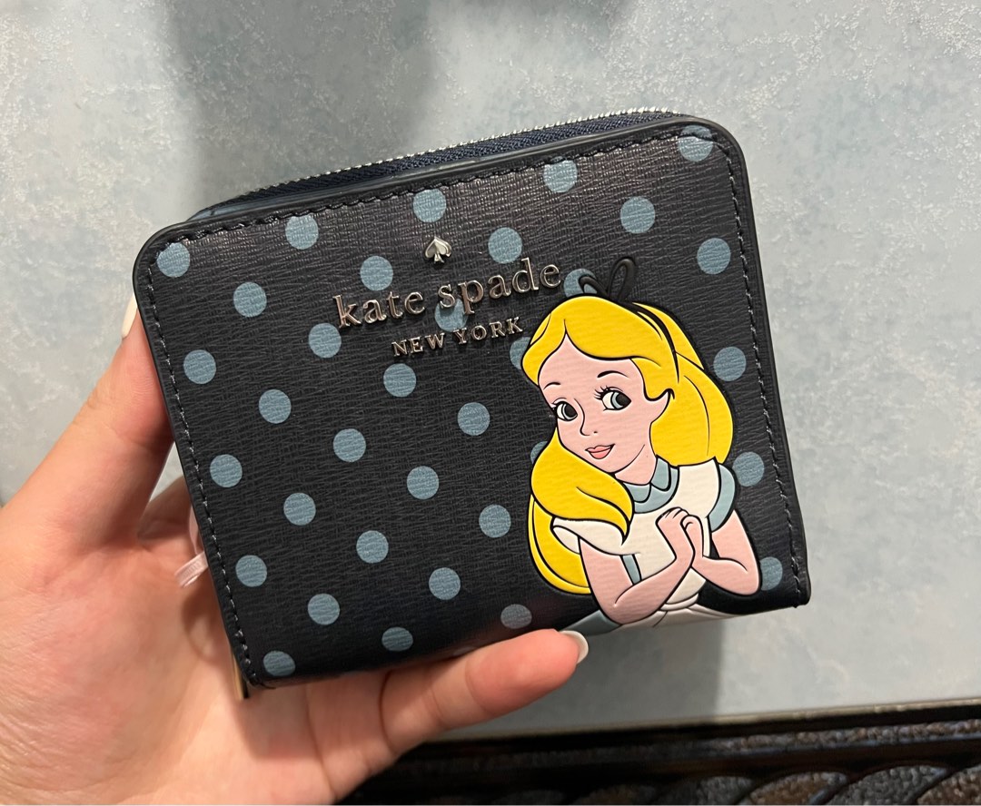 Kate Spade x Alice in Wonderland Zip Up Wallet, 男裝, 手錶及配件, 銀包、卡片套