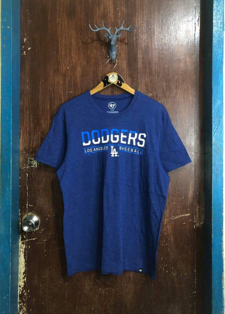 47 Brand MLB LA Dodgers T-Shirt In Off White With Colour Blocked Infill  Logo for Men