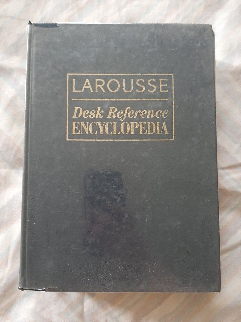 Larousse Desk Reference Encyclopedia (Category: Textbooks) located in Las Pinas. Submitted by 030700 (Listing ID 1251853738, Image 1). Description: Hardbound. Heavy ●Payment: Full payment before shipping Gcash or BPI ●Couriers: ¤Manila -ABest Express/LBC/LalaMove/Borzo or buyer-arranged courier service ¤Outside NCR - LBC ● No Shopee/No Shopeepay/No J&T/No meetups Please do not make an offer if you are Not 100% sure my location -LAS PIÑAS NCR.