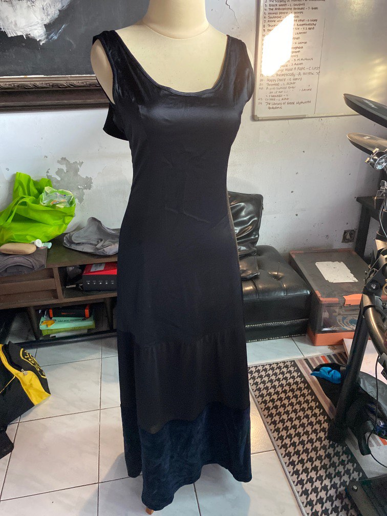Long Black Dress by Tape Measure New York, Fesyen Wanita, Pakaian
