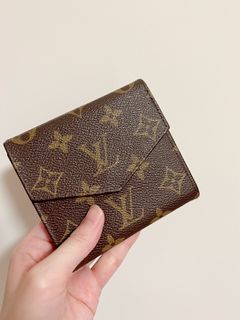 Louis Vuitton 正品 老花雙面短夾 M61660 信封 LV 錢包 皮夾 卡夾 零錢包 棕色 Vintage
