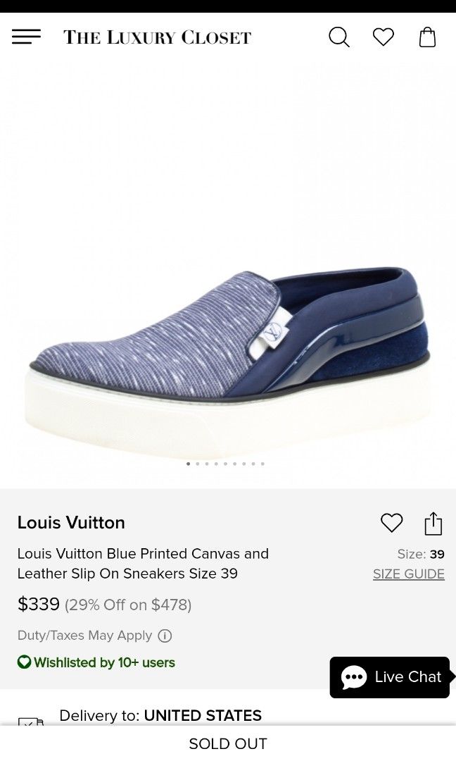 Louis Vuitton blue Printed canvas sneakers, Luxury, Sneakers