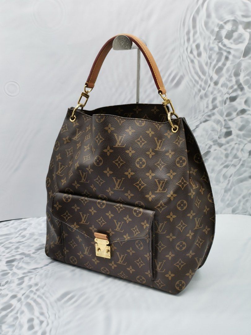 LOUIS VUITTON Metis Hobo Handbag Monogram LV + Shoulder Strap LV