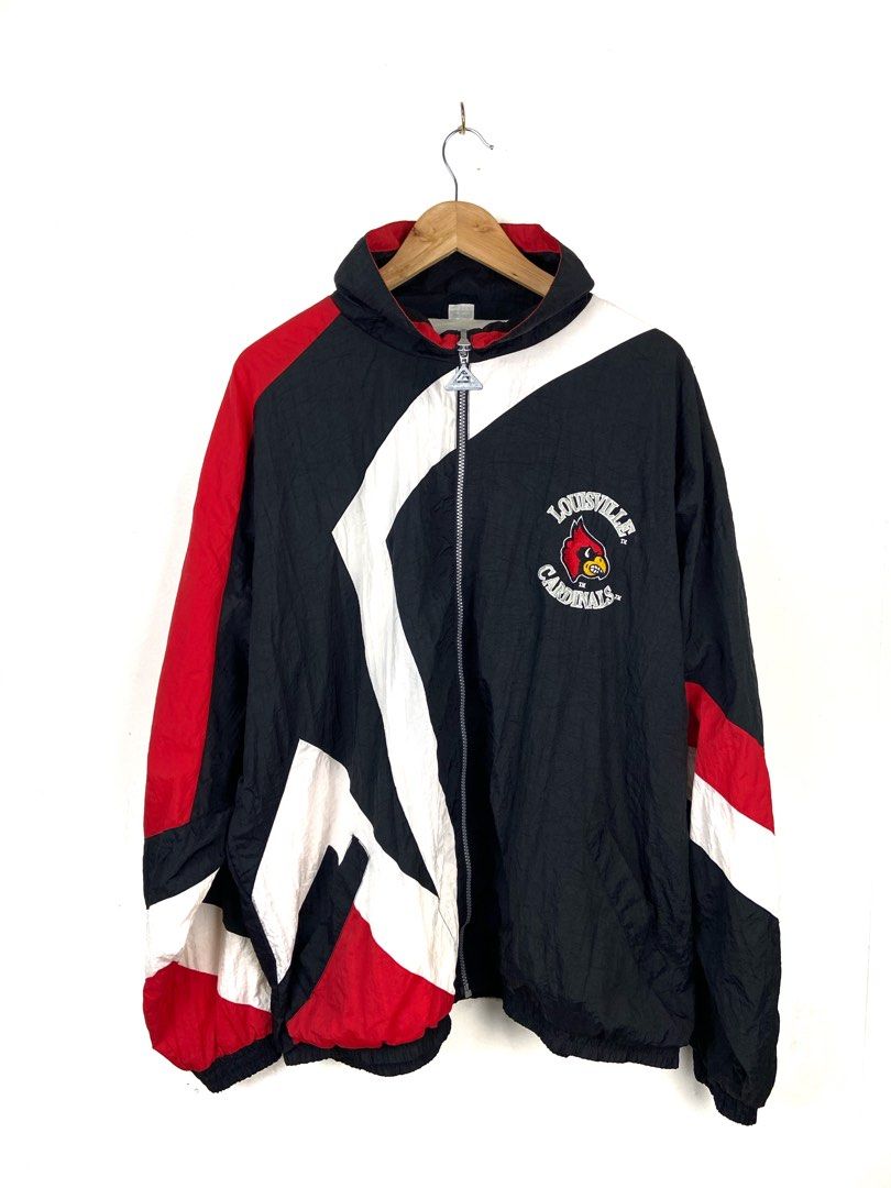 Crable Sportswear, Jackets & Coats, Vintage Louisville Cardinals Full Zip  Windbreaker Size M Black Red Pockets 8s