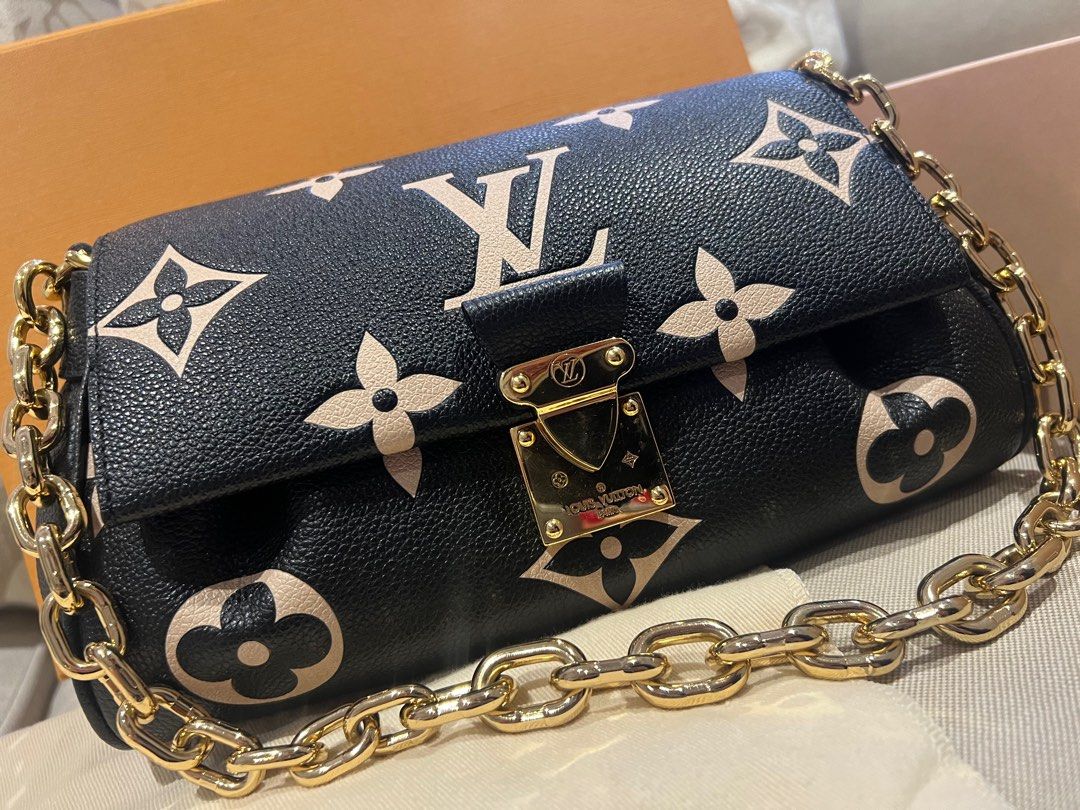 Louis Vuitton Grand Palais Bicolore Black Beige Monogram Empreinte