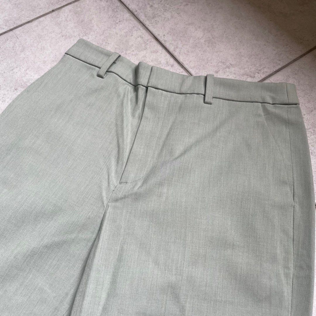 Zara Emerald Green Side Stripe Work Pants