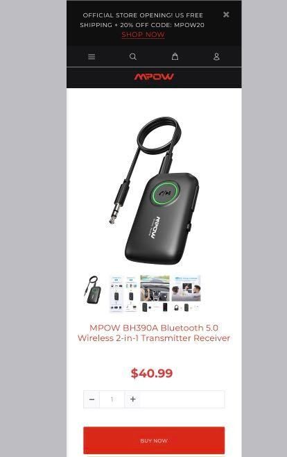 MPOW BH390A Bluetooth 5.0 Wireless 2 in 1 Transmitter Receiver