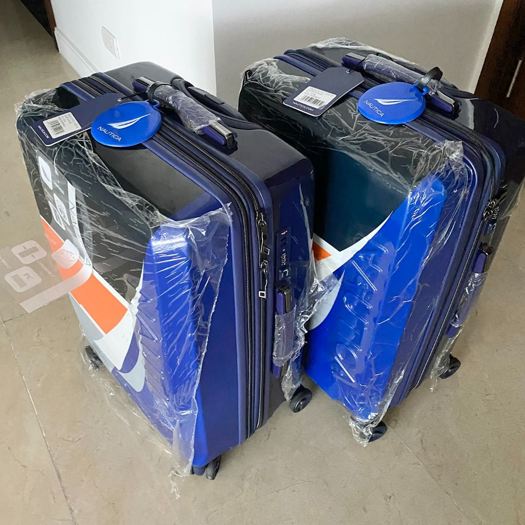Nautica Luggage 24" Hard Case Black Orange Gray Navy Blue, Hobbies