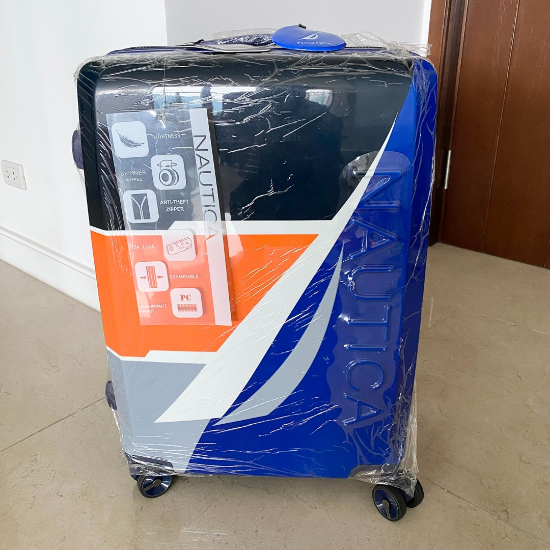 Nautica Luggage 24" Hard Case Black Orange Gray Navy Blue, Hobbies