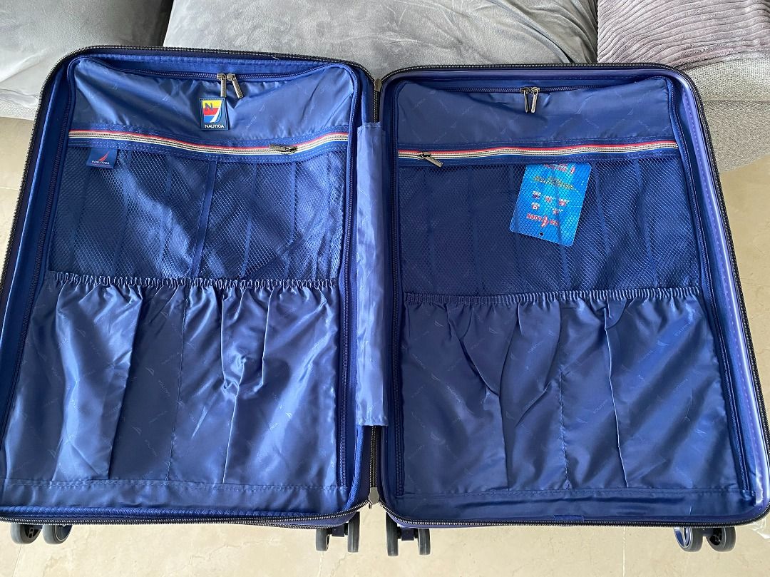 Nautica Luggage 24" Hard Case Black Orange Gray Navy Blue, Hobbies